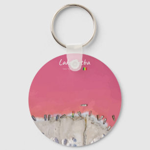 Lake Retba, Senegal - Pink Lake Boats Key Ring
