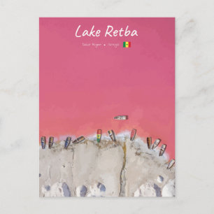 Lake Retba, Senegal - Pink Lake Boats Postcard