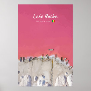 Lake Retba, Senegal - Pink Lake Boats Poster