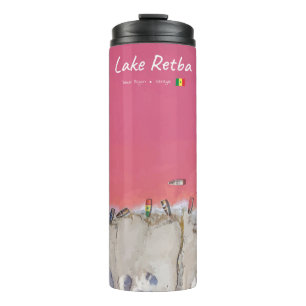 Lake Retba, Senegal - Pink Lake Boats Thermal Tumbler