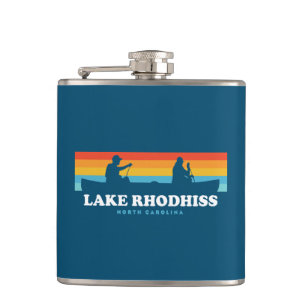 Lake Rhodhiss North Carolina Canoe Hip Flask