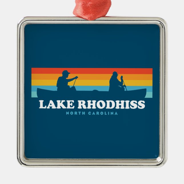 Lake Rhodhiss North Carolina Canoe Metal Ornament (Front)