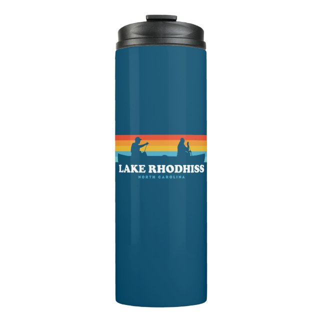 Lake Rhodhiss North Carolina Canoe Thermal Tumbler (Front)