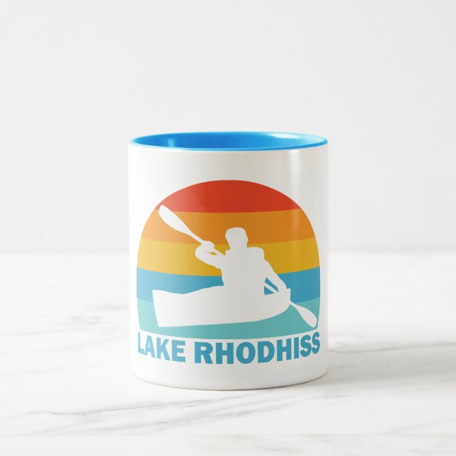 Lake Rhodhiss North Carolina Kayak Two-Tone Coffee Mug (Center)