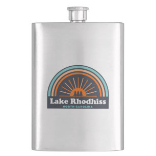 Lake Rhodhiss North Carolina Rainbow Hip Flask