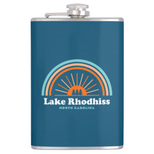 Lake Rhodhiss North Carolina Rainbow Hip Flask
