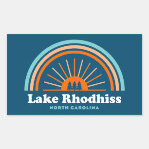 Lake Rhodhiss North Carolina Rainbow Rectangular Sticker