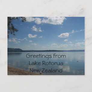 Lake Rotorua, New Zealand postcard