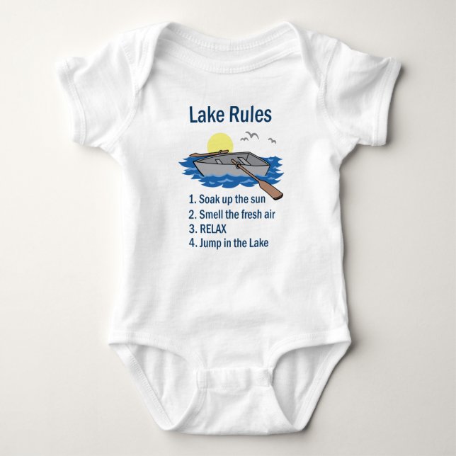 Lake Rules Baby Bodysuit (Front)
