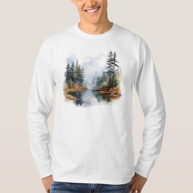 Lake Scene Long Sleeve T-Shirt (Front)