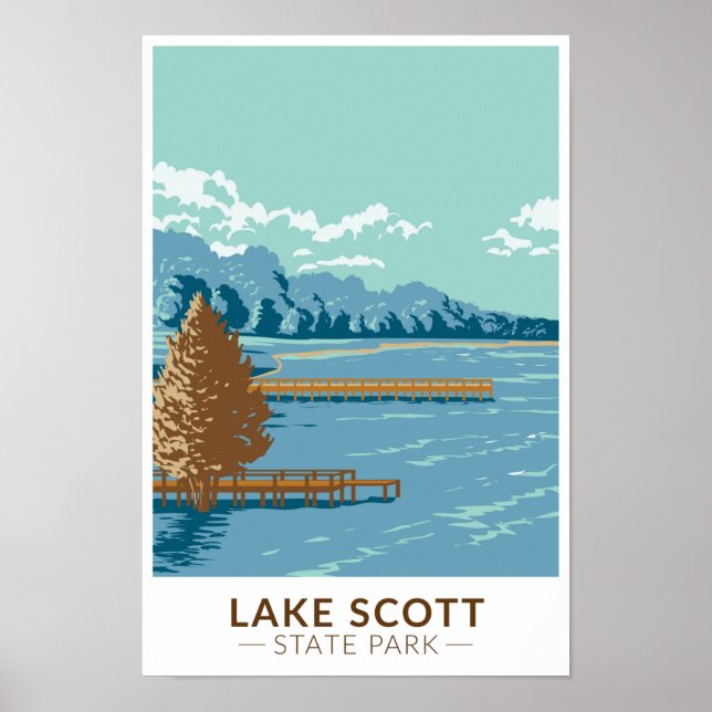 Lake Scott State Park Kansas Vintage Poster (Front)