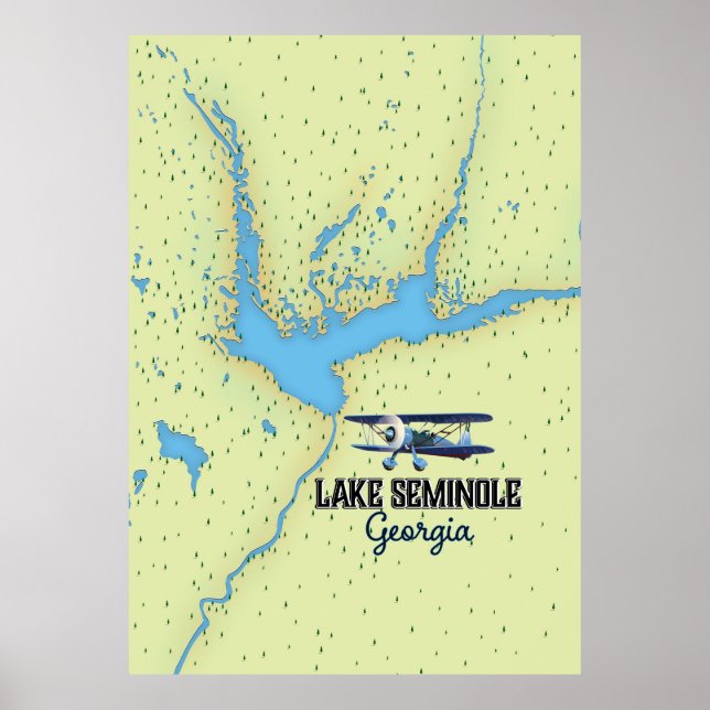 Lake Seminole Georgia Map poster (Front)