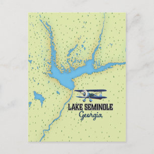 Lake Seminole Georgia Map poster Postcard