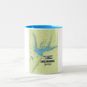 Lake Seminole Georgia Map poster Two-Tone Coffee Mug