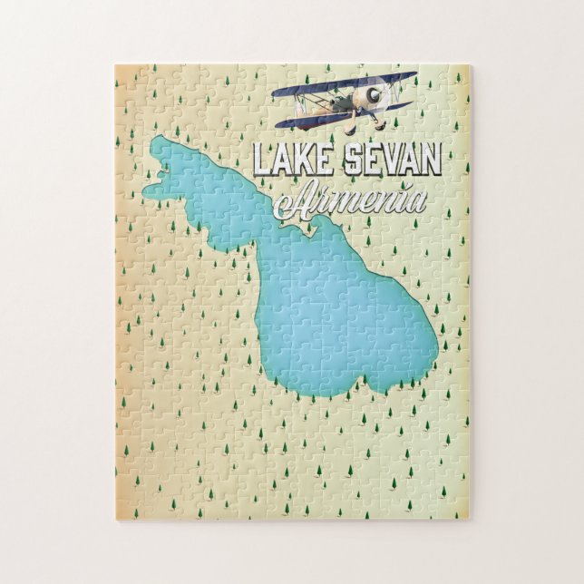 Lake Sevan Armenia map Jigsaw Puzzle (Vertical)