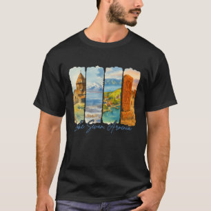 Lake Sevan Armenia Travelling Trip Brushstroke Sou T-Shirt
