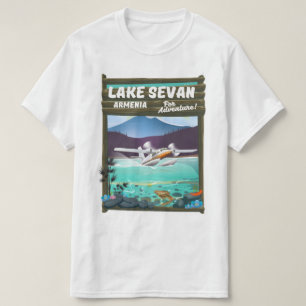 Lake Sevan Armenia vintage style travel poster T-Shirt
