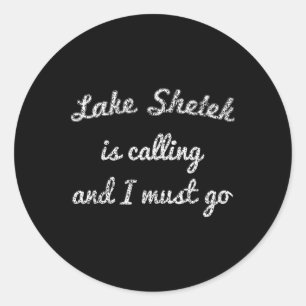 Lake Shetek Minnesota Funny Fishing Camping Summer Classic Round Sticker