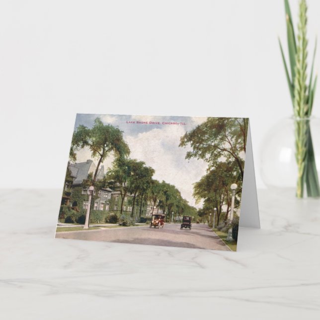 Lake Shore Drive, Chicago 1914 Vintage Card (Front)