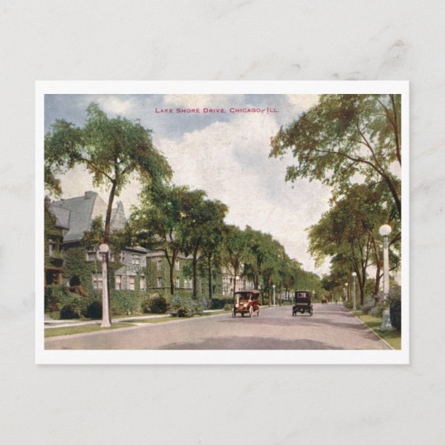 Lake Shore Drive, Chicago 1914 Vintage Postcard (Front)