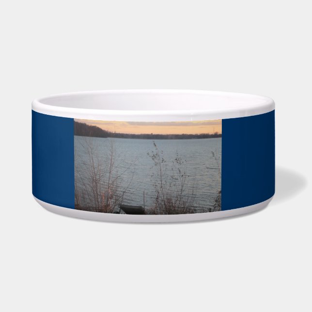 Lake Shore Sunset Pet Bowl (Front)