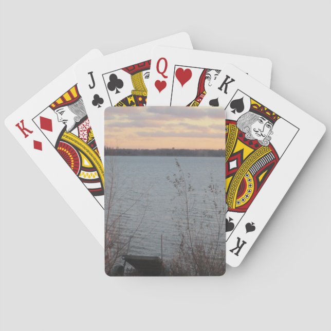 Lake Shore Sunset Playing Cards (Back)