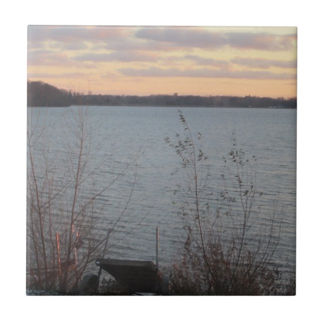 Lake Shore Sunset Tile (Front)