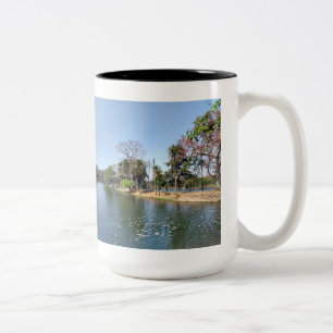 lake side view  Two-Tone coffee mug