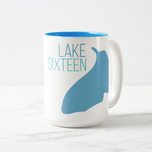 Lake Sixteen - 106th Avenue, Allegan, MI Two-Tone Coffee Mug (Front Right)