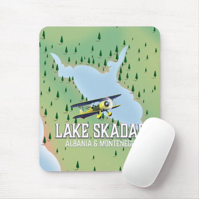 Lake Skadar Albania and Montenegro lake map Mouse Pad (With Mouse)