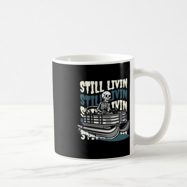 Lake Skeleton - Boating Pontoon Boat  Coffee Mug (Right)