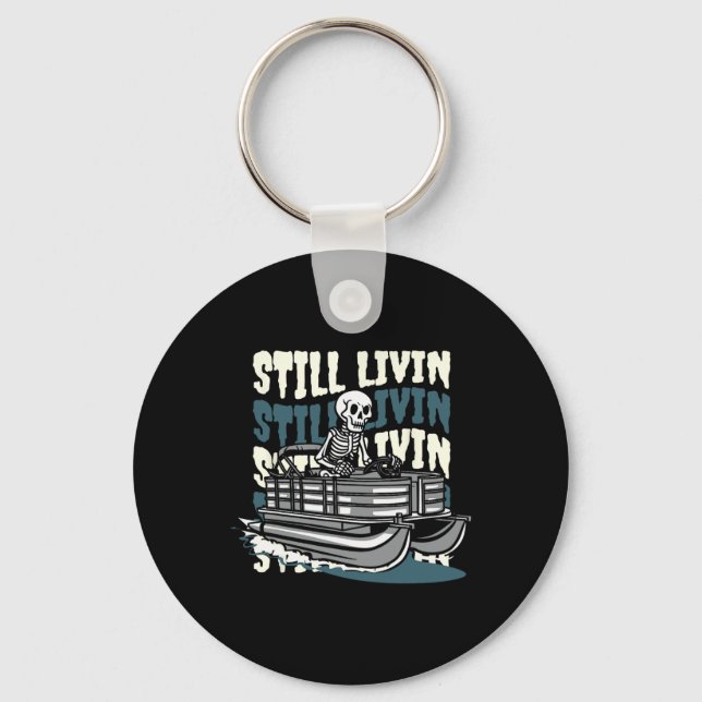 Lake Skeleton - Boating Pontoon Boat  Key Ring (Front)