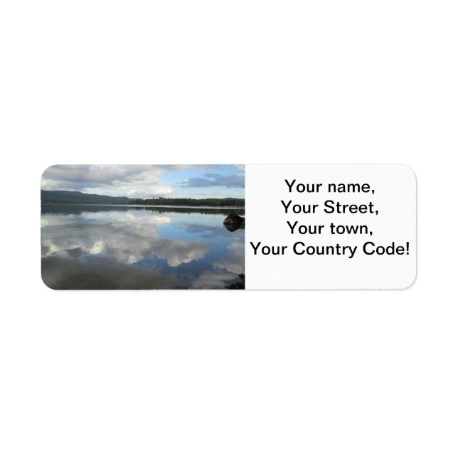 Lake Sky Reflection Return Address Label (Front)