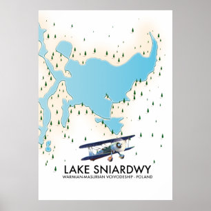 Lake Sniardwy Poland map Poster