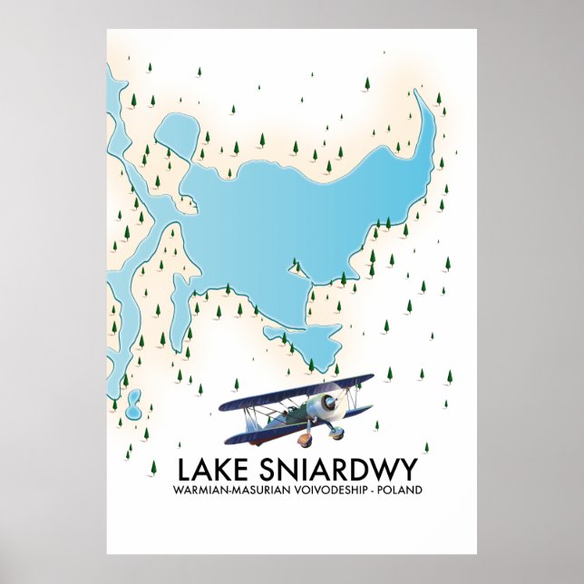 Lake Sniardwy Poland map Poster (Front)