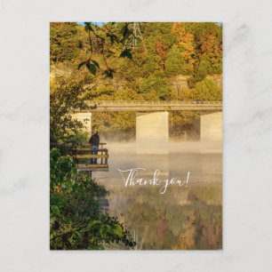 Lake Springfield Autumn Fishing Thank You Postcard