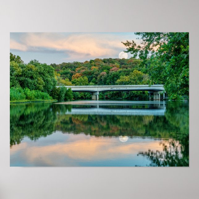 Lake Springfield Evening Tranquility Poster (Front)