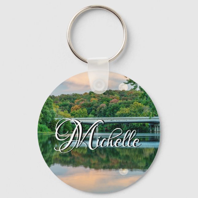 Lake Springfield Evening Tranquillity Keychain (Front)