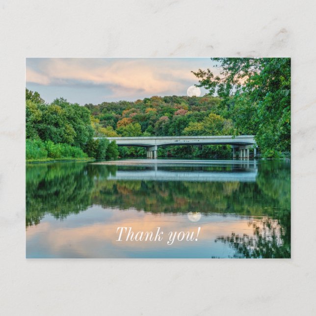 Lake Springfield Evening Tranquillity Thank you Postcard (Front)