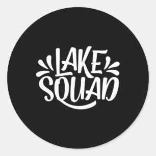 Lake Squad Vacation Camping Life Family Matching L Classic Round Sticker