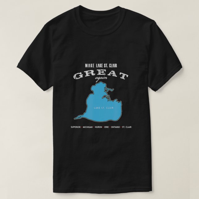Lake St Clair Fishing Sailing Boating Michigan Sum T-Shirt (Design Front)