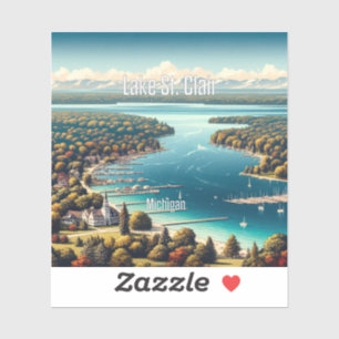 Lake St Clair Michigan 3 Inch Vinyl Sticker