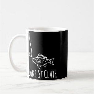 Lake St Clair Michigan Fishing Fish With Hook Whim Coffee Mug