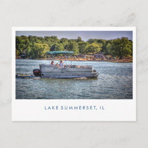 Lake Summerset Illinois Boating Postcard