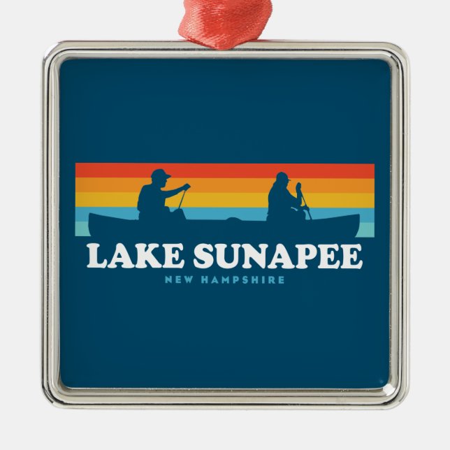 Lake Sunapee New Hampshire Canoe Metal Ornament (Front)