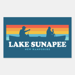 Lake Sunapee New Hampshire Canoe Rectangular Sticker