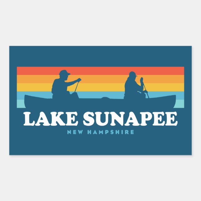 Lake Sunapee New Hampshire Canoe Rectangular Sticker (Front)