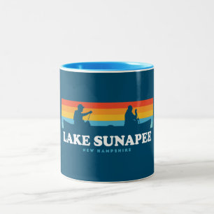Lake Sunapee New Hampshire Canoe Two-Tone Coffee Mug