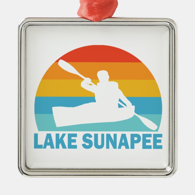 Lake Sunapee New Hampshire Kayak Metal Ornament (Front)