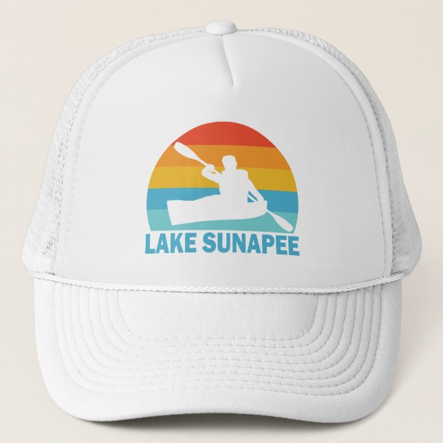 Lake Sunapee New Hampshire Kayak Trucker Hat (Front)